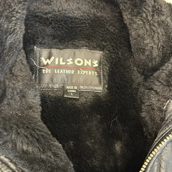 Wilson”s the leather experts black leather jacket with lining sz L (no belt) - Picture 4 of 17